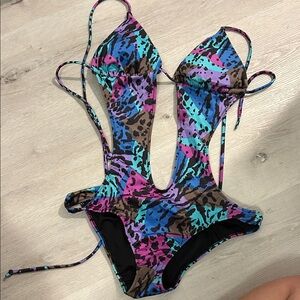 Victoria's Secret Multicolor Animal-Print One-Piece Swimsuit